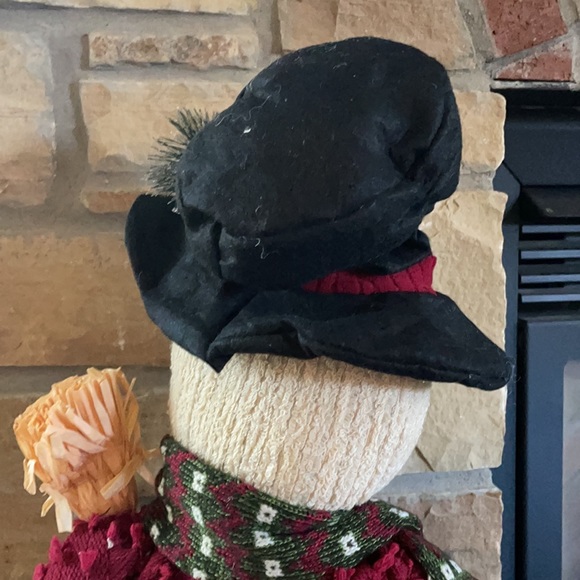 Tall Standing Fabric Snowman with Hat and Broom. New. - Picture 8 of 11